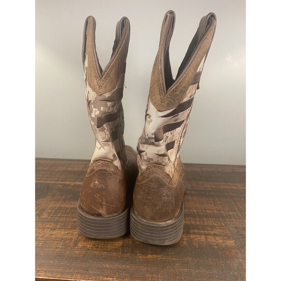 Durango DDB0397 Men’s 8.5M Western Boots Digi Camo Flag Square Toe Brown - Picture 5 of 9